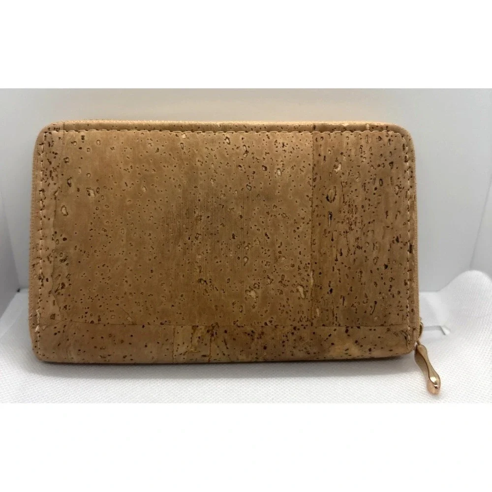 Portugal Cork Wallet Zip-Around Eco-Friendly Sustainable Vegan‎ Natural Boho